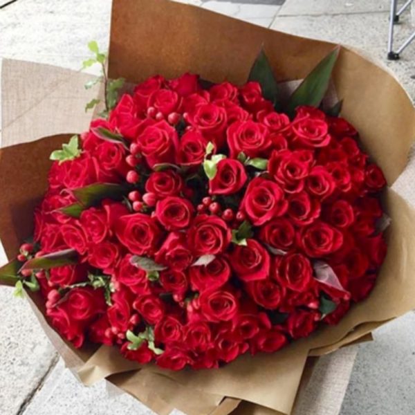 48 Orange Red Roses - Elim Online Store
